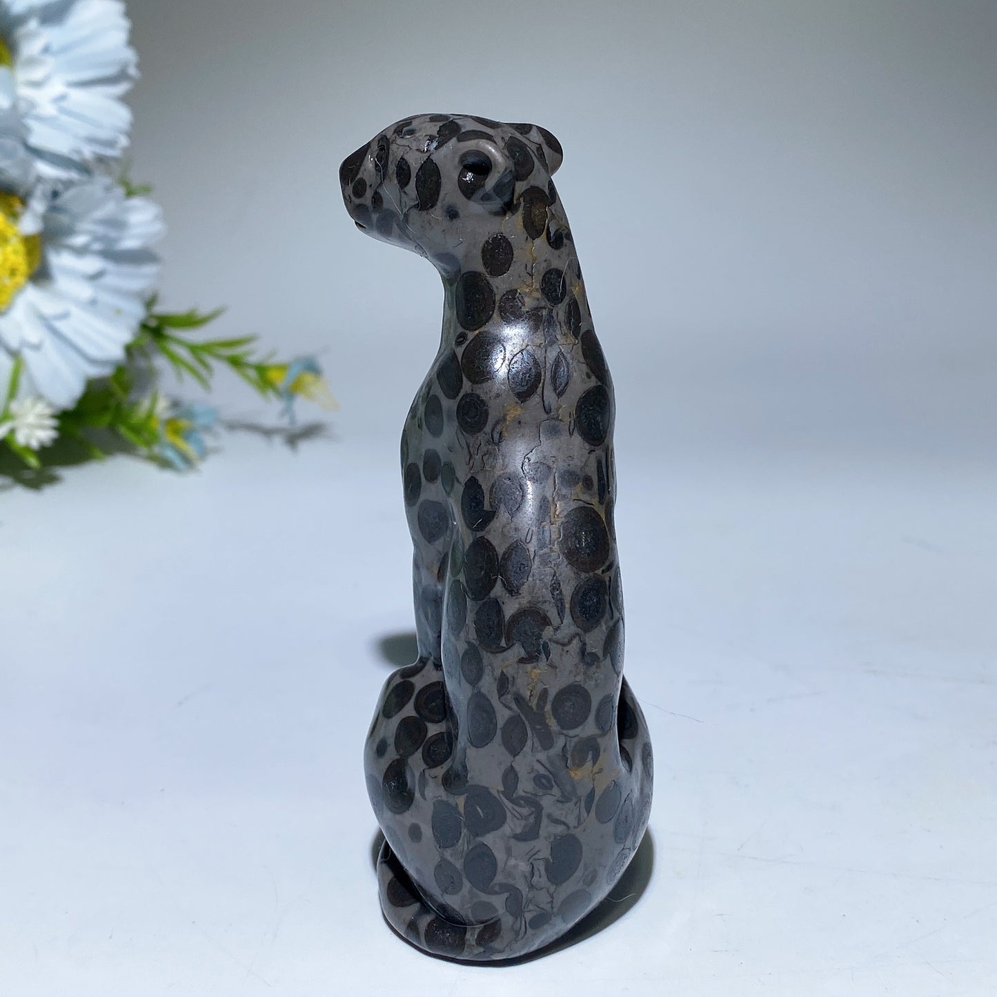 3.8" Oolitic Jasper Leopard Carving Crystal Healing Bulk Wholesale