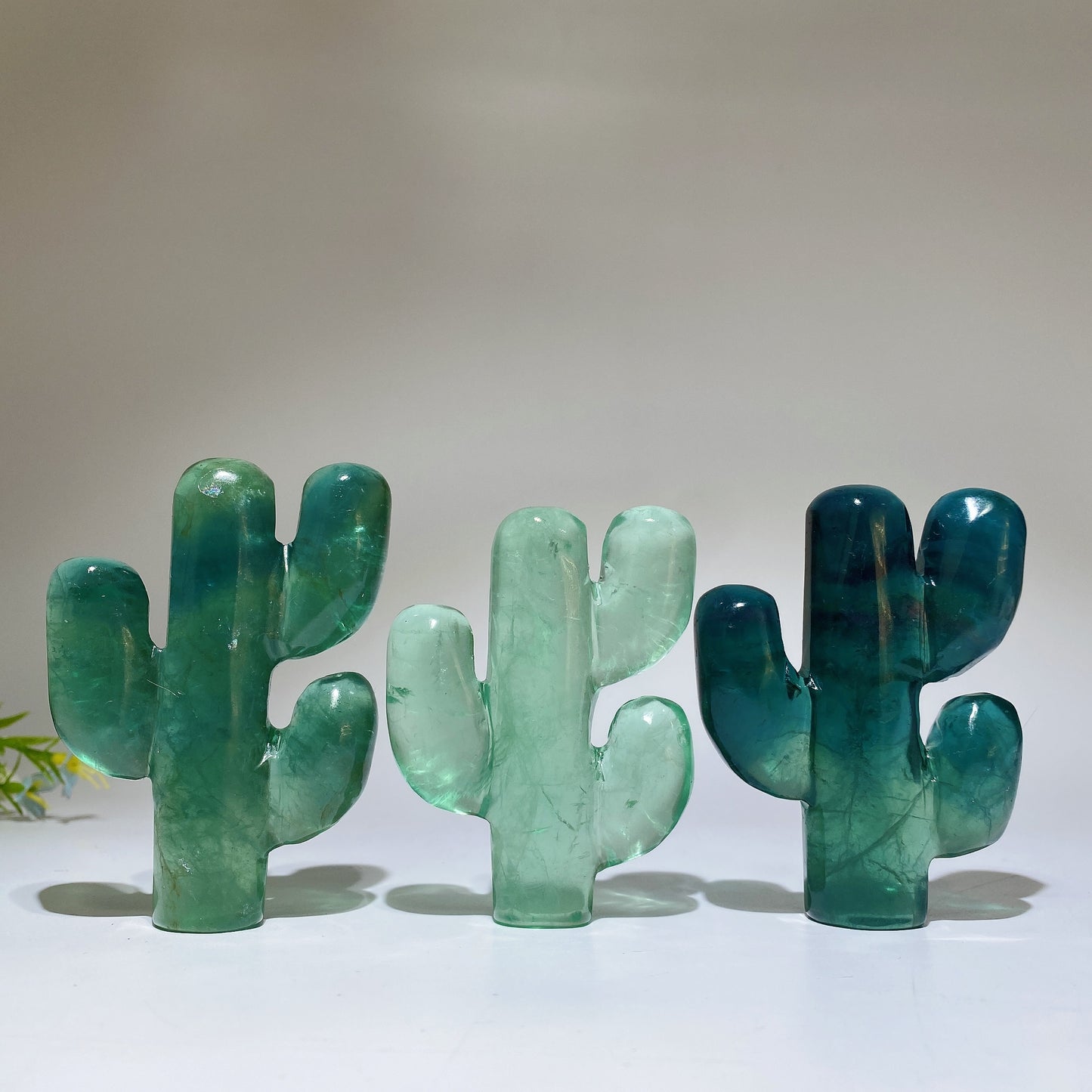 3.2" Fluorite Cactus Carving Crystal Healing Bulk Wholesale