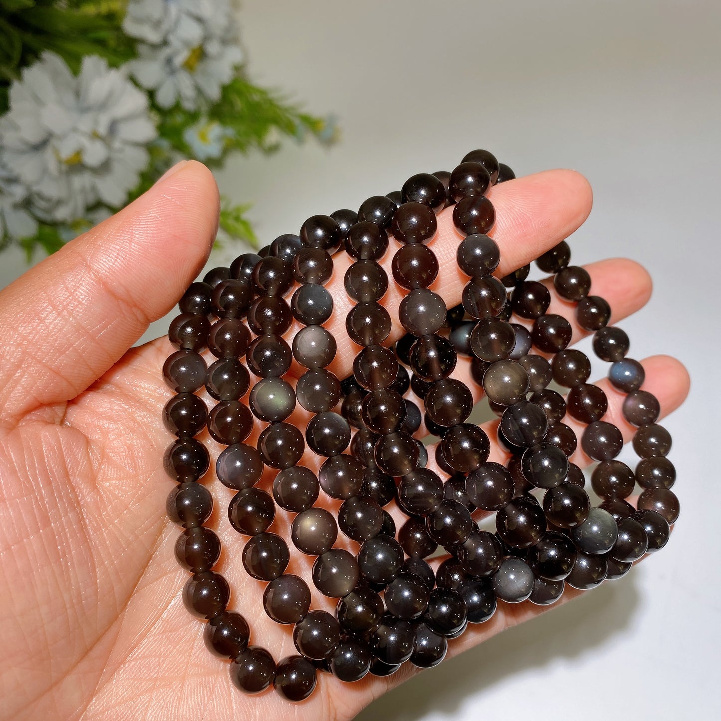 8mm Ice Obsidian Bracelet Crystal Healing Bulk Wholesale
