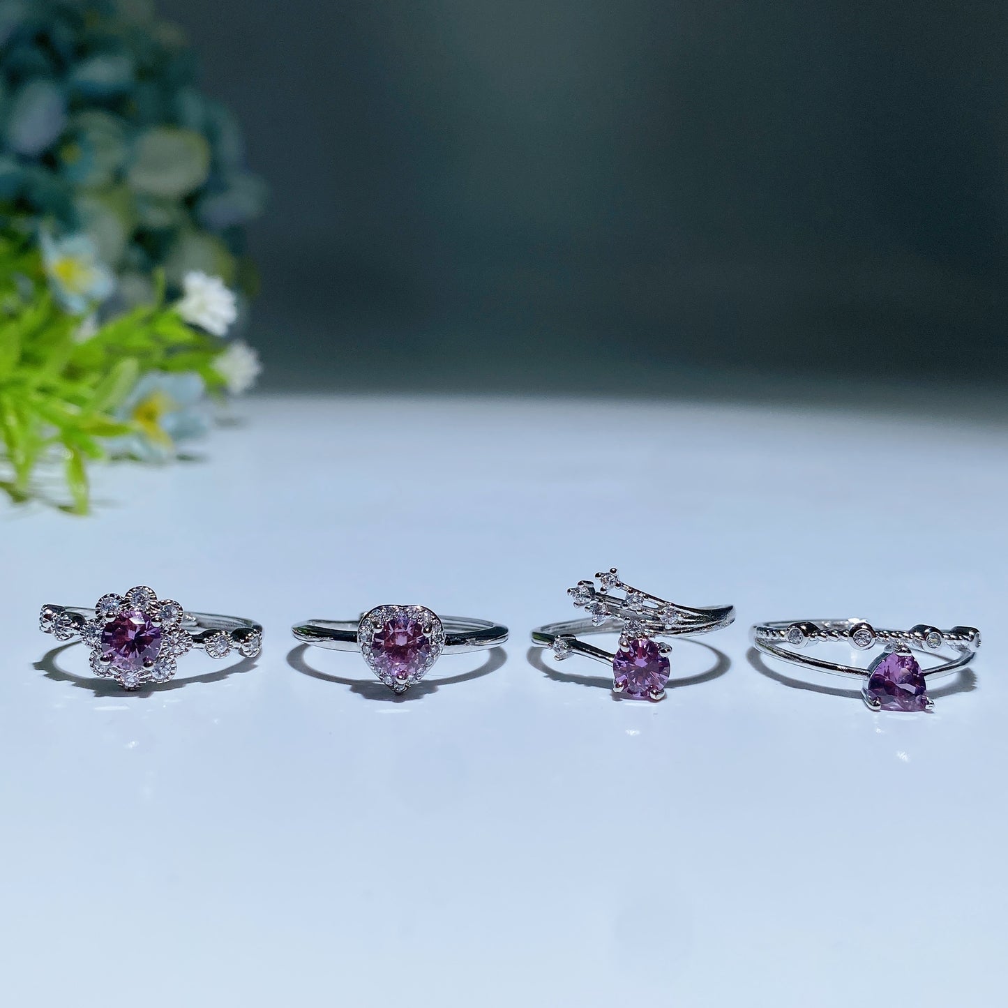 White Cooper Alexanderite Ring Crystal Healing Bulk Wholesale