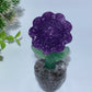 Mixed Crystal Sun Flower with Yooperlite Pot Bonsai Carvings Bulk Wholesale