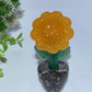 Mixed Crystal Sun Flower with Yooperlite Pot Bonsai Carvings Bulk Wholesale