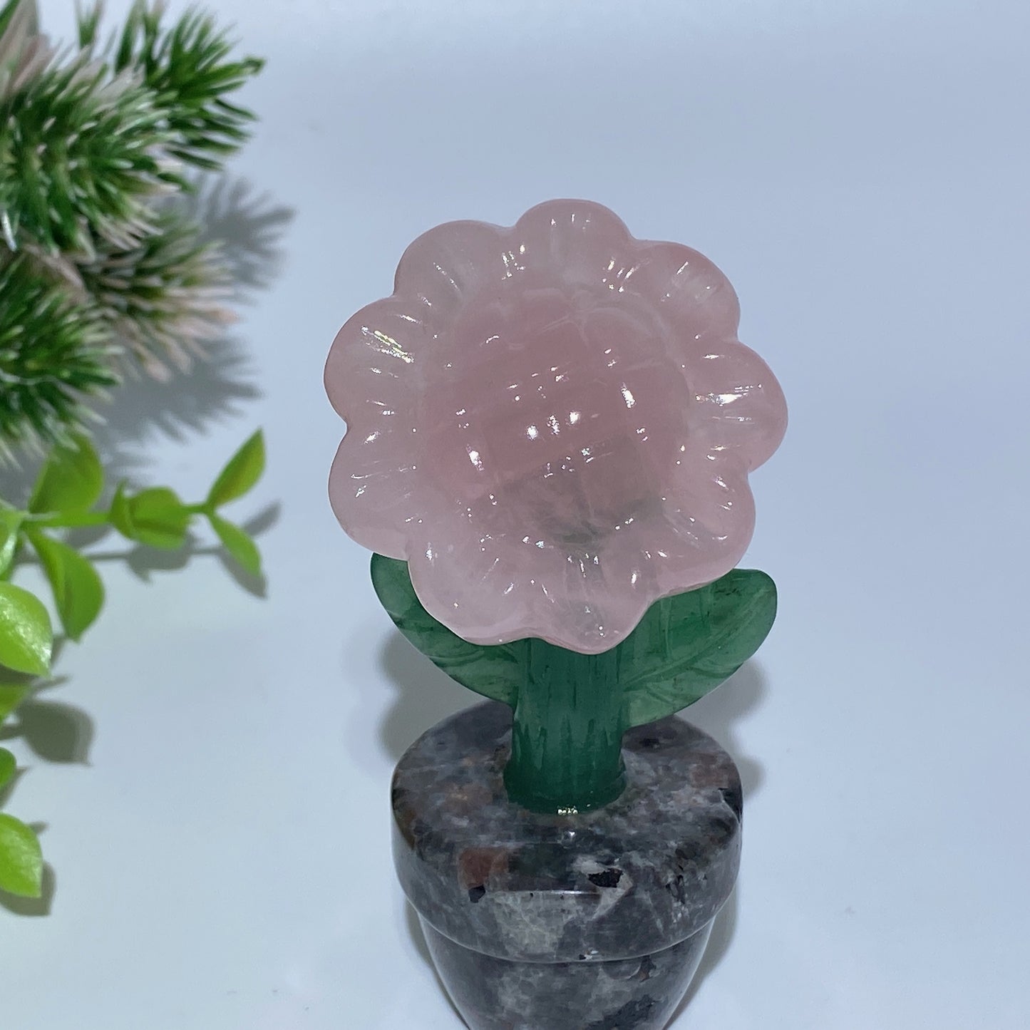 Mixed Crystal Sun Flower with Yooperlite Pot Bonsai Carvings Bulk Wholesale