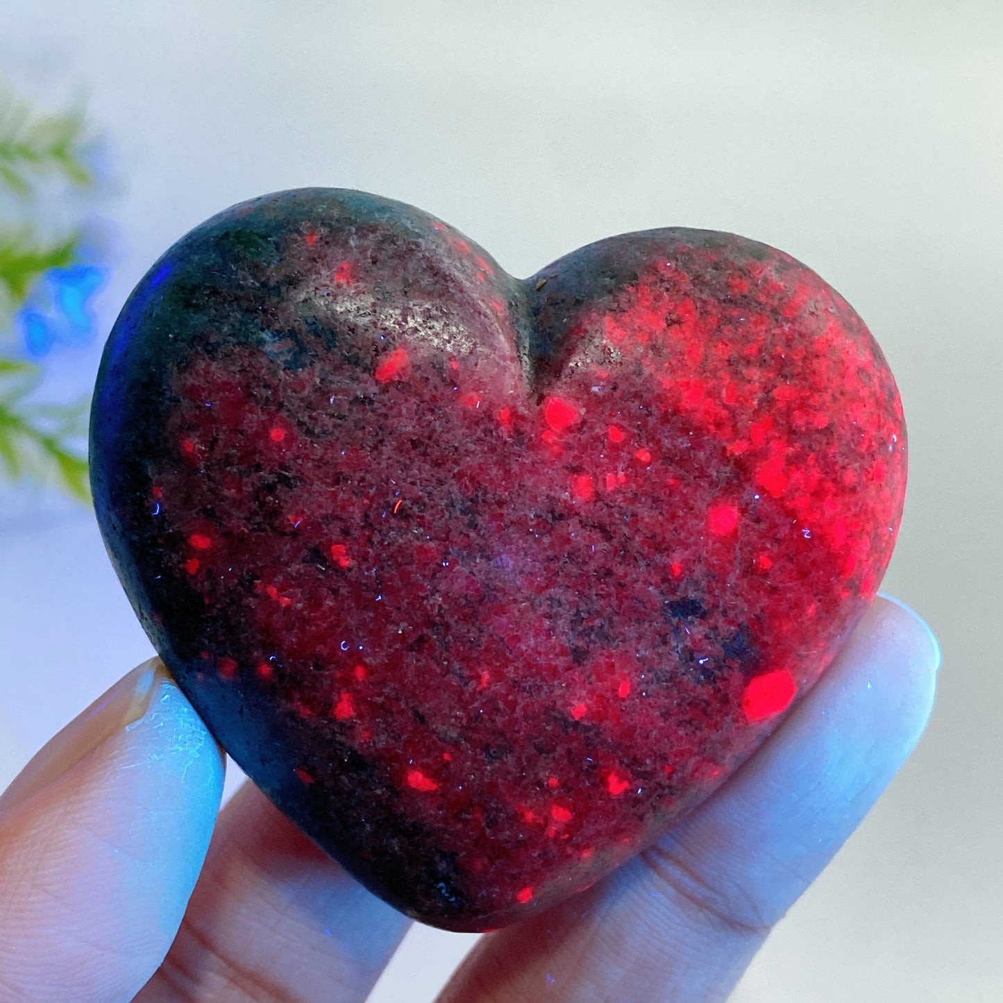 2.2" Ruby In Kyanite Heart Carving Crystal Healing Bulk Wholesale