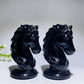 2.9" Black Obsidian Horse Head Carving Crystal Healing Bulk Wholesale