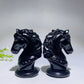 2.9" Black Obsidian Horse Head Carving Crystal Healing Bulk Wholesale