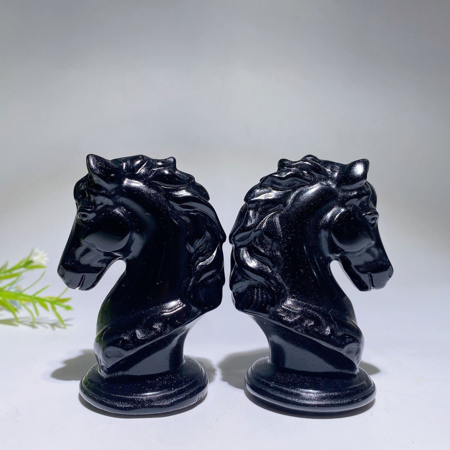2.9" Black Obsidian Horse Head Carving Crystal Healing Bulk Wholesale