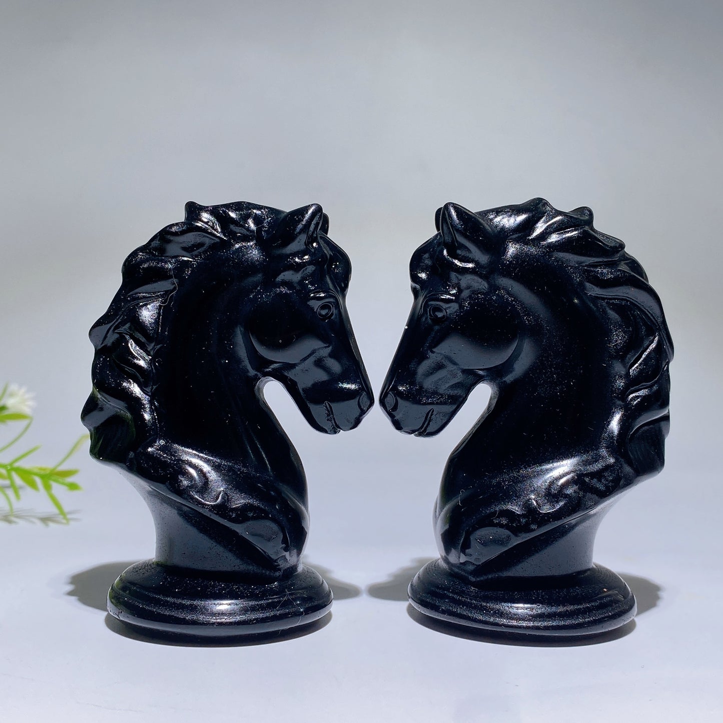 2.9" Black Obsidian Horse Head Carving Crystal Healing Bulk Wholesale