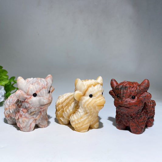 3.2" Crystal Cattle Carving Crystal Healing Bulk Wholesale