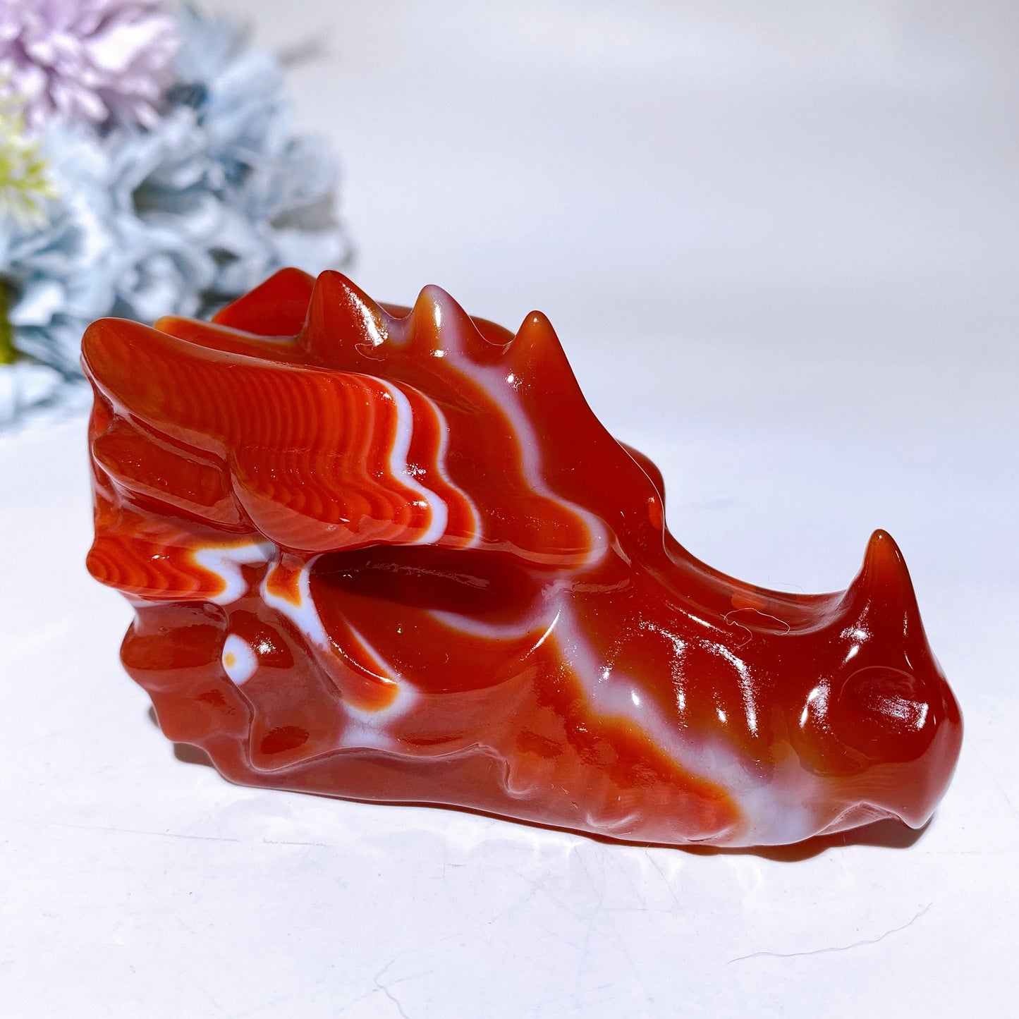 3.3"-3.5" Sardonyx Dragon Head Carving Crystal Healiing Bulk Wholesale
