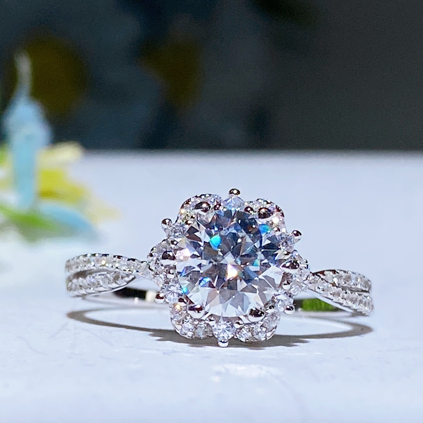 Moissanite Ring Fixed Size Crystal Healing Bulk Wholesale