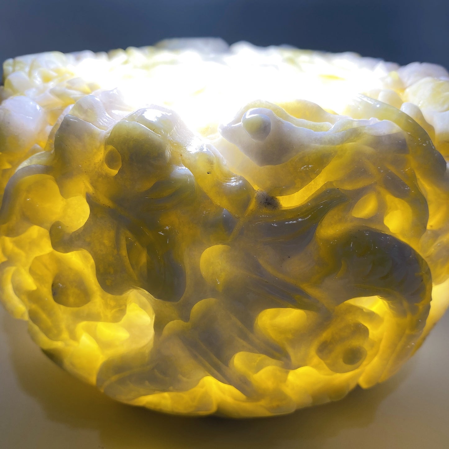 20cm Serpentine Treasure Bowl with Dragon Decor Carving Crystal Healing Bulk Wholesale