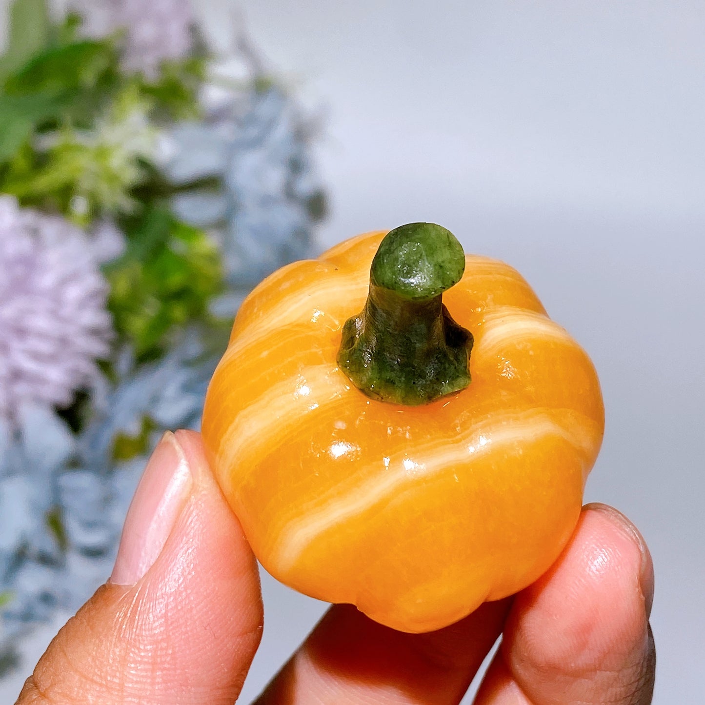 2.2" Orange Calcite Pumpkin Vegetable Carving Crystal Healing Bulk Wholesale