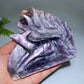14cm Unique Purple Mica Nine-tails Fox Carving Crystal Healing Bulk Wholesale