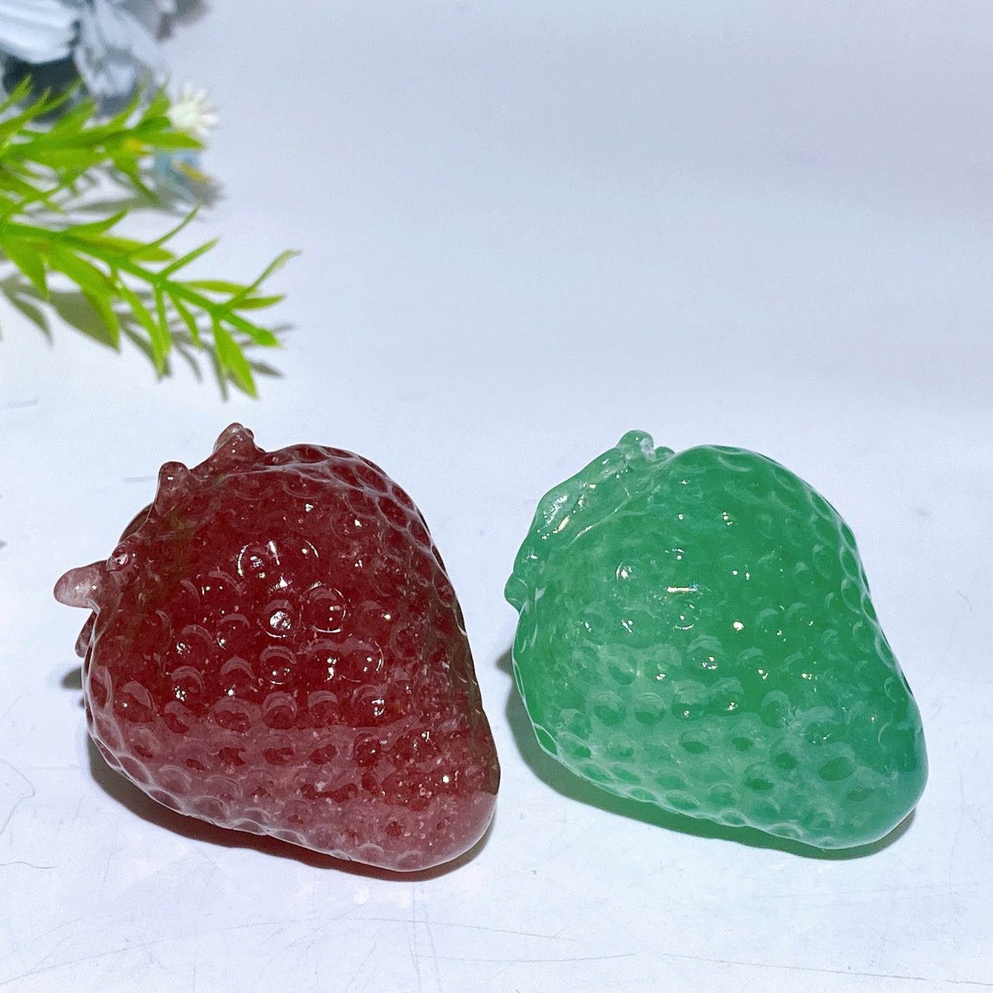 2.0" Crystal Strawberry Fruit Carving Crystal Healing Bulk Wholesale
