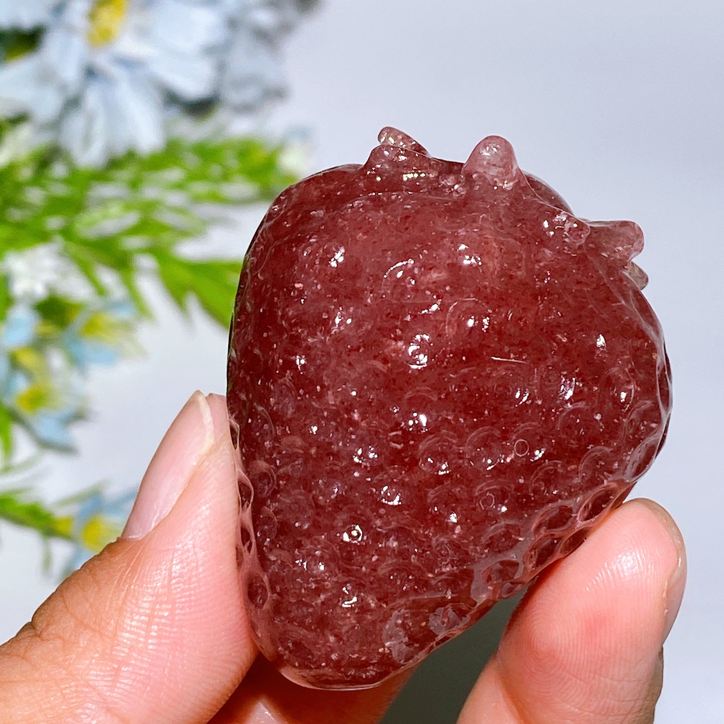2.0" Crystal Strawberry Fruit Carving Crystal Healing Bulk Wholesale