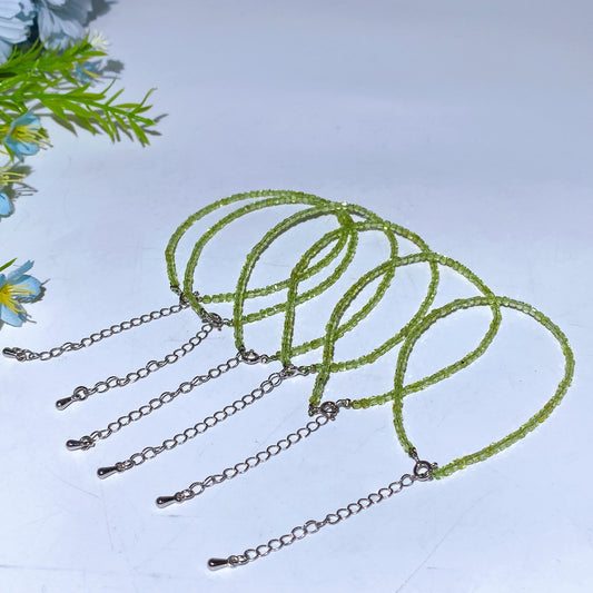 2mm Adjustable Cube Faceted Peridot Bracelet Crystal Healing Bulk Wholesale