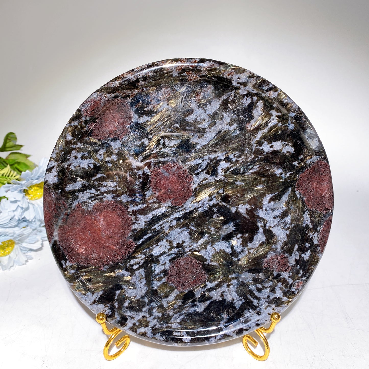 Labradorite Astrophyllite Plate Carving Crystal Healing Bulk Wholesale