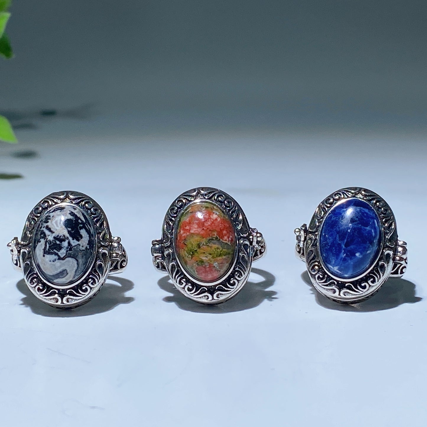 White Cooper Crystal Poison Ring Crystal Healing Bulk Wholesale
