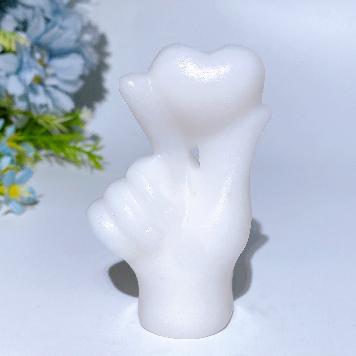 3.1" Crystal Finger Heart Carving Crystal Healing Bulk Wholesale