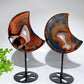 Druzy  Sardonyx Moon Carving with Stand Crystal Healing Bulk Wholesale