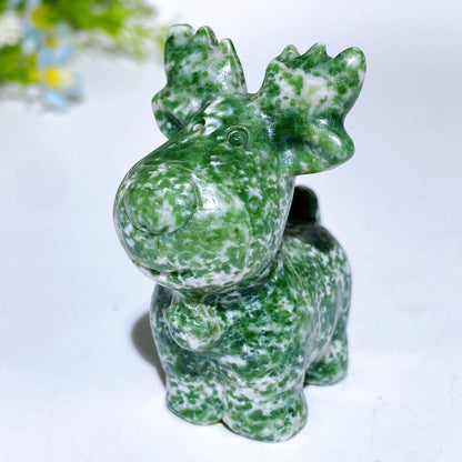 2.1" Crystal Reindeer Carving Crystal Healing Bulk Wholesale
