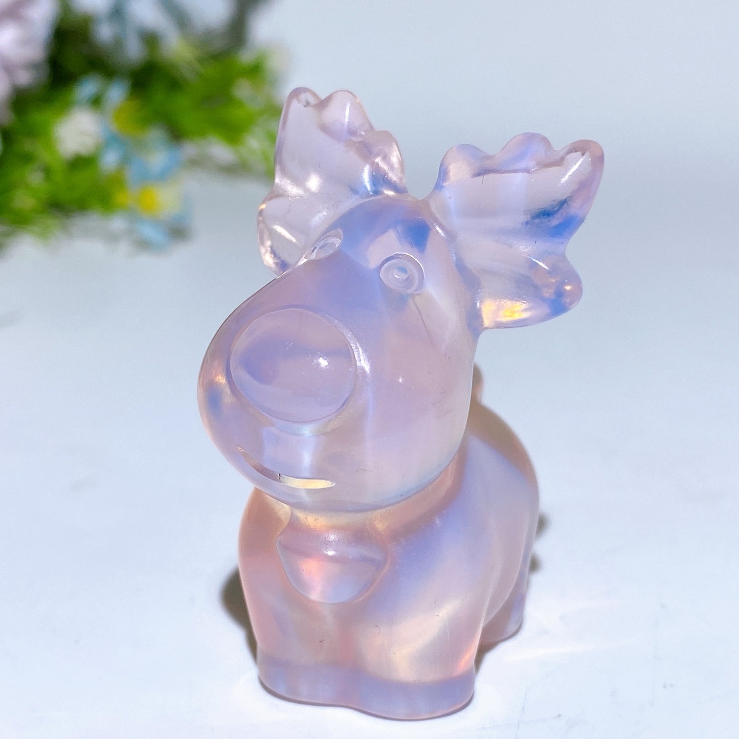 2.1" Crystal Reindeer Carving Crystal Healing Bulk Wholesale