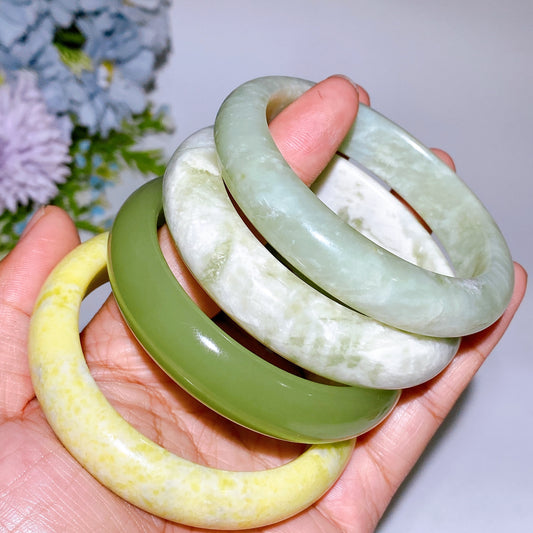 2.28"-2.38" Serpentine Jade Bangle Crystal Healing Bulk Wholesale