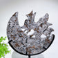 Crystal Nine-tails Fox on Moon Carving with Stand Crystal Healing Bulk Wholesale