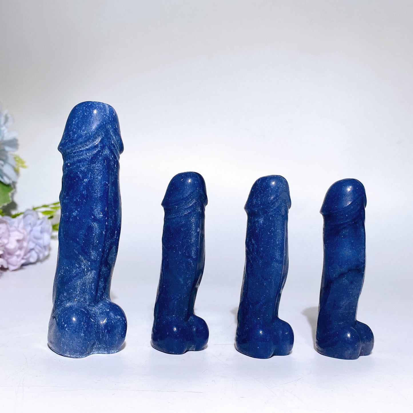 3.0"-4.0" Blue Aventurine Ding Ding Carving Crystal Healing Bulk Wholesale