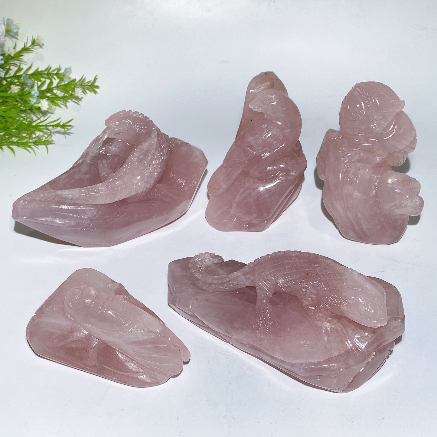 Unique Rose Quartz Carving Crystal Healing Bulk Wholesale
