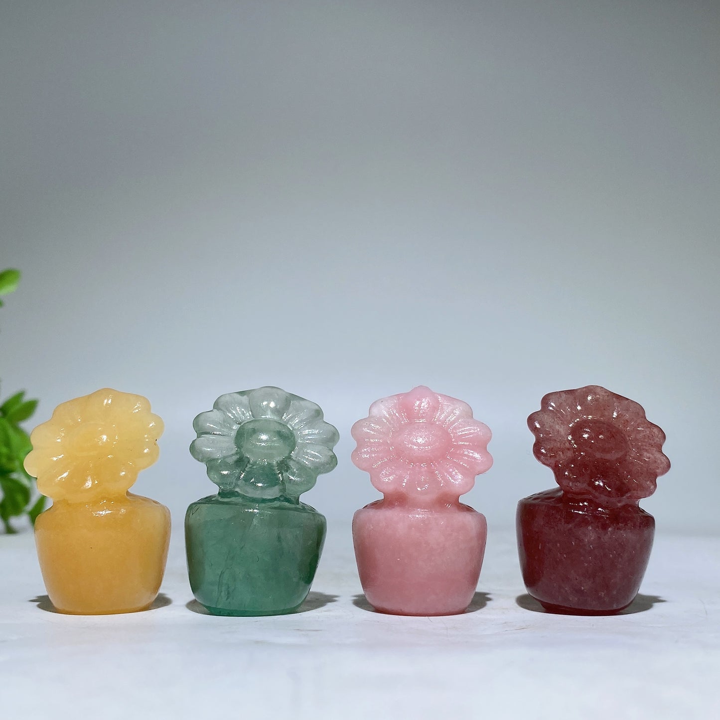 1.5" Crystal Flower Bonsai Carving Crystal Healing Bulk Wholesale
