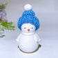 2.2" White Jade Snowman Carving with Beanie Crystal Healing Bulk Wholesale