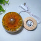 3.1" Resin Sunflower Sphere with Wooden Lamp Stand Bulk Wholesale