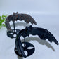 Black Obsidian Yooperlite Flying Bat Carving with Stand Crystal Healing Bulk Wholeale