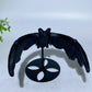 Black Obsidian Yooperlite Flying Bat Carving with Stand Crystal Healing Bulk Wholeale
