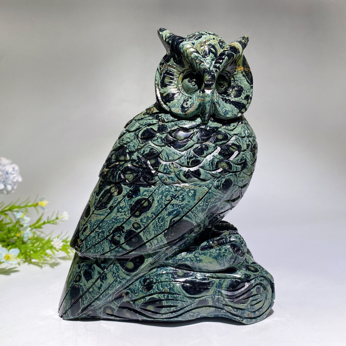 18cm Large Unique Kambaba Owl Carving Crystal Healing Bulk Wholesale