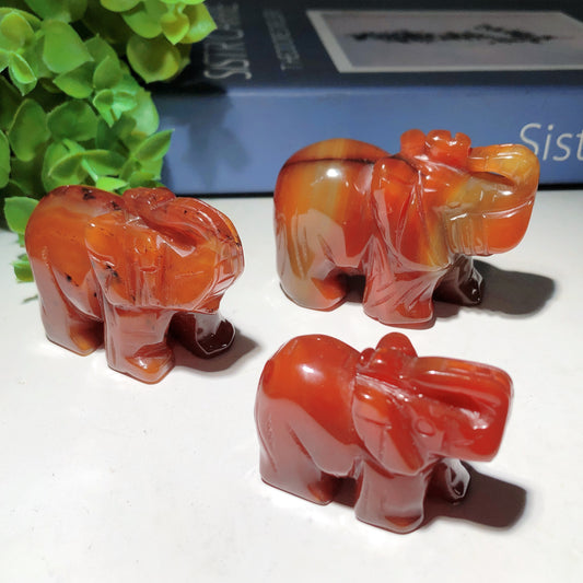 2.0"-2.8" Carnelian Elephant Carvings Crystal Healing Bulk Wholesale