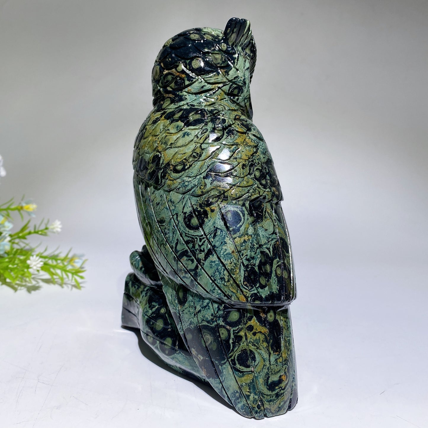 18cm Large Unique Kambaba Owl Carving Crystal Healing Bulk Wholesale