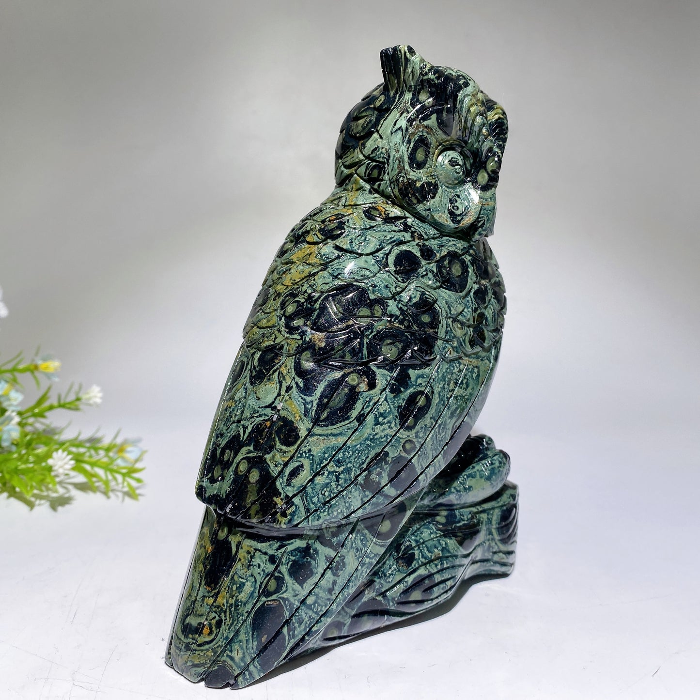 18cm Large Unique Kambaba Owl Carving Crystal Healing Bulk Wholesale