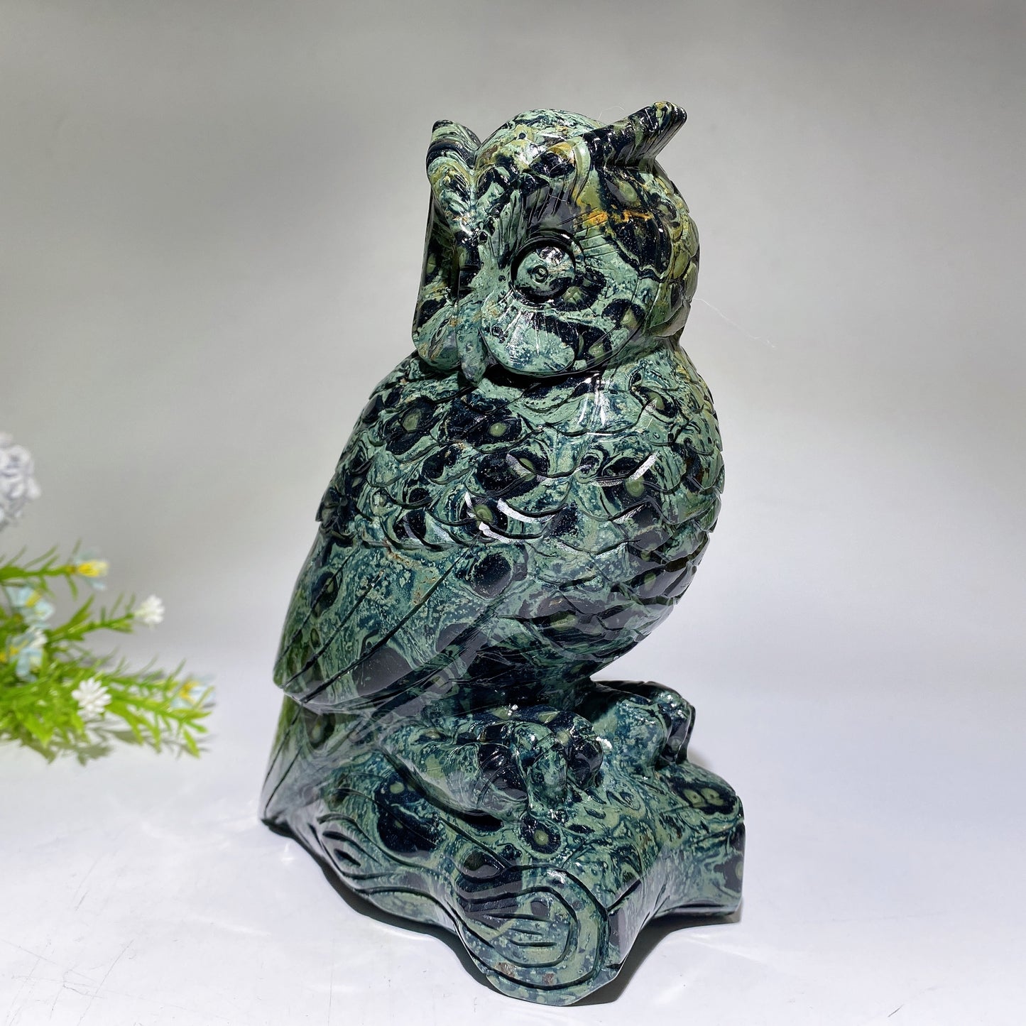 18cm Large Unique Kambaba Owl Carving Crystal Healing Bulk Wholesale