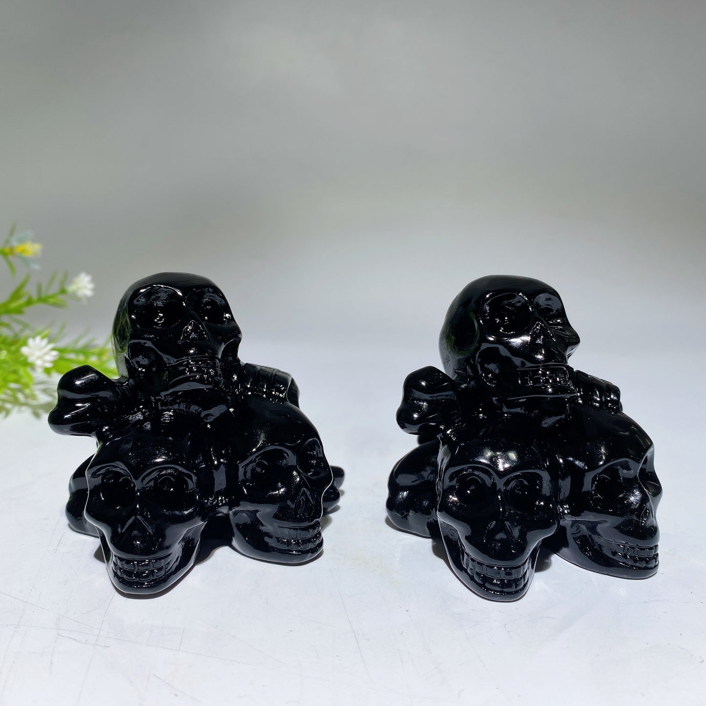 3.0" Black Obsidian Skulls Carving Crystal Healing Bulk Wholesale