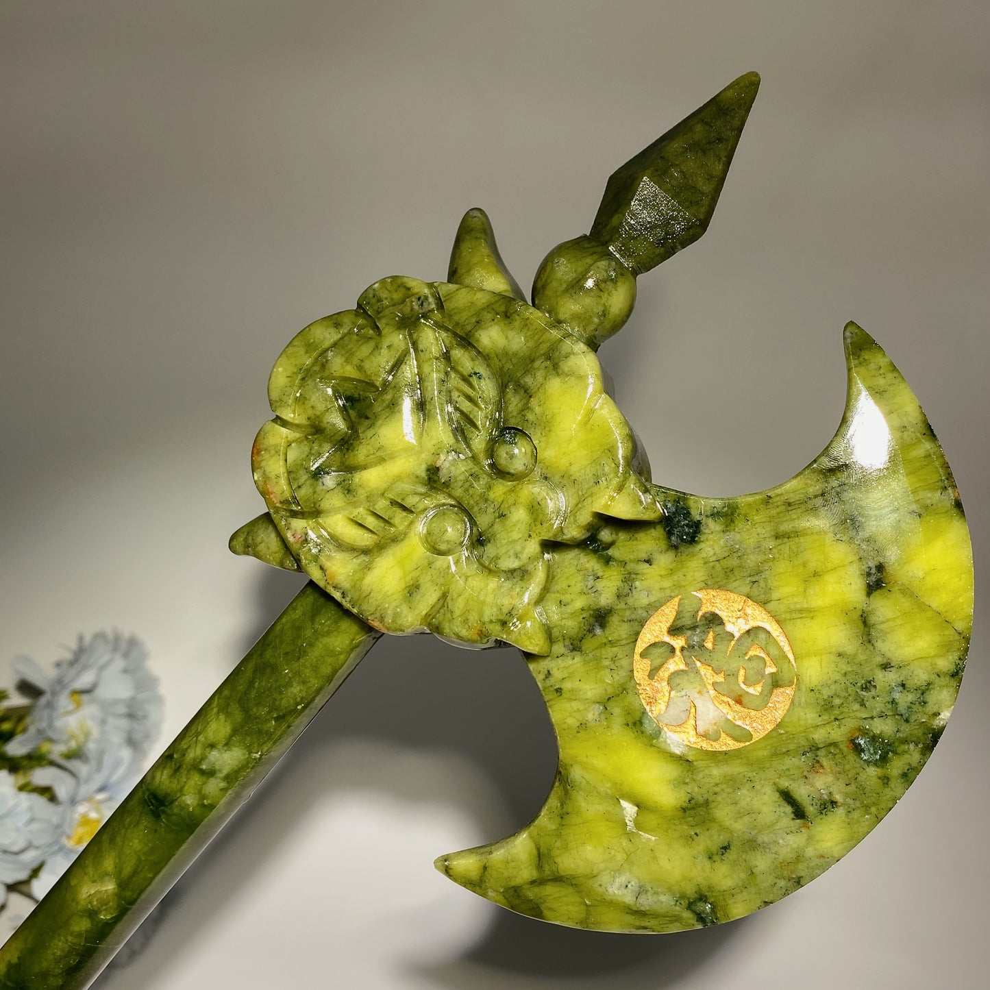 Large Serpentine Axe Carvings Set with Free Red Gift Box Crystal Healing Bulk Wholesale