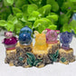 2.5" Mini Fluorite Carvings with Resin Base Free Form Crystal Healing Bulk Wholesale