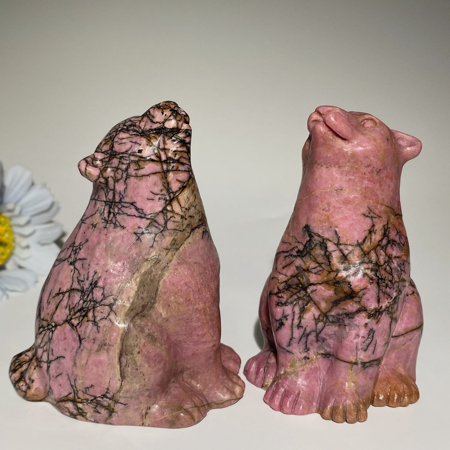 3.5" Rhodonite Bear Carvings Bulk Wholesale