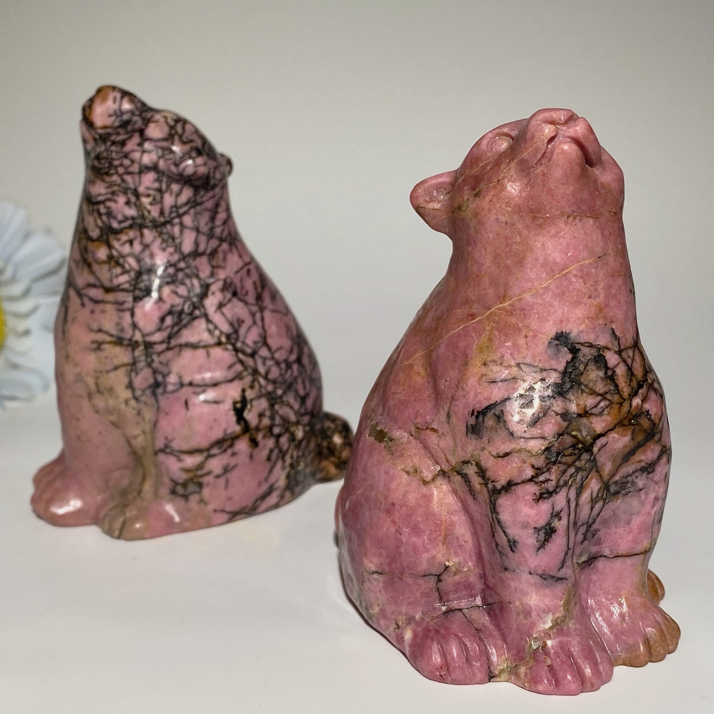 3.5" Rhodonite Bear Carvings Bulk Wholesale