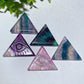 1.6" Fluorite Triangle Slab with Horu's Eye Carvings Bulk Wholesale