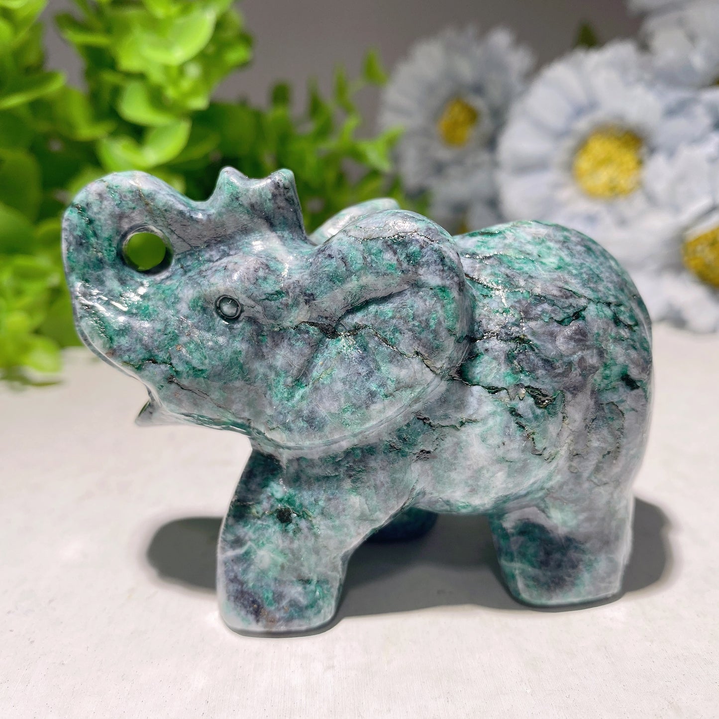 3.1" Mixed Crystal Elephant Carvings Bulk Wholesale