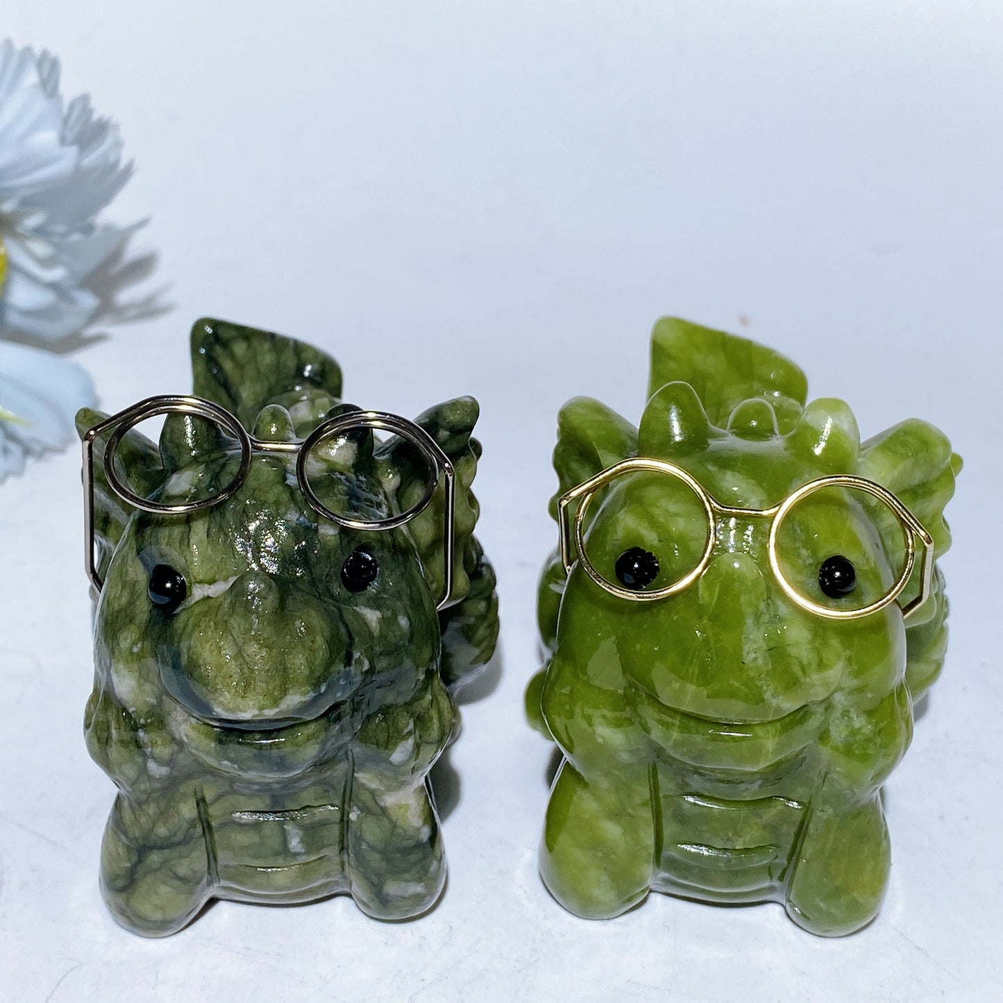 3.0" Serpentine Baby Dragon Carving with Eyeglass Crystal Healing Bulk Wholesale