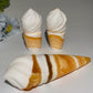 3.7"-6.2" Orange Calcite Ice Cream Cone Carvings Bulk Wholesale